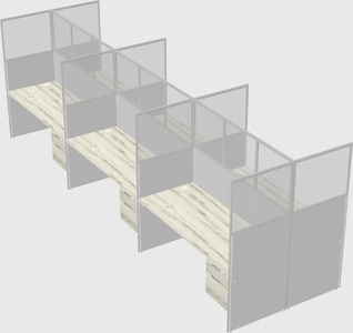 Shared rectangular cubicle