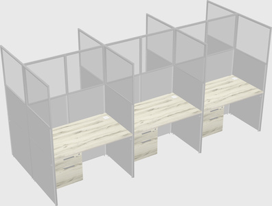Shared rectangular cubicle