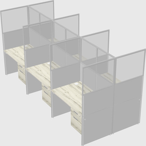 Shared rectangular cubicle