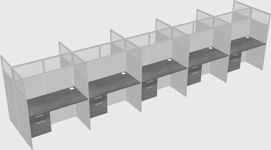Shared rectangular cubicle