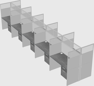 Shared rectangular cubicle