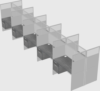 Shared rectangular cubicle