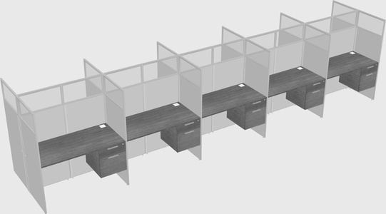 Shared rectangular cubicle
