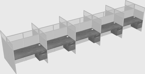 Shared rectangular cubicle