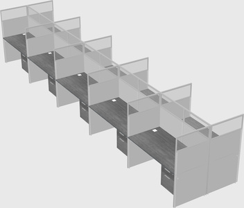 Shared rectangular cubicle
