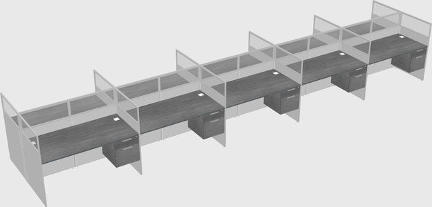Shared rectangular cubicle