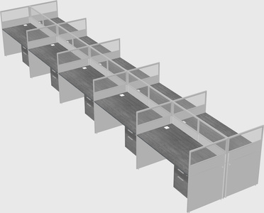 Shared rectangular cubicle