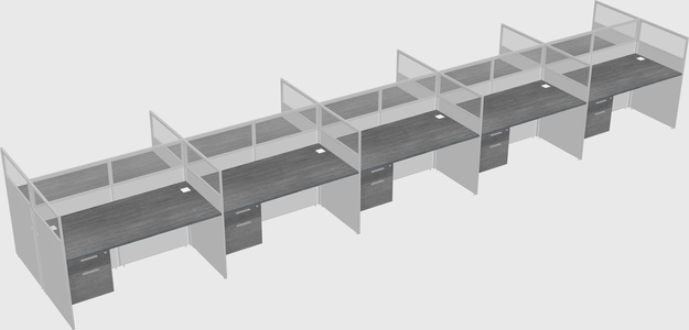 Shared rectangular cubicle