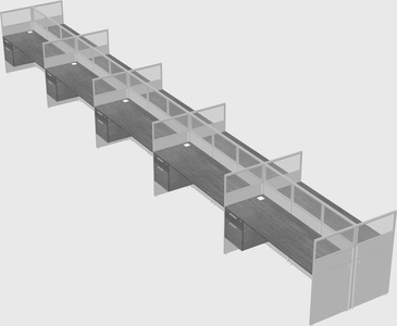 Shared rectangular cubicle