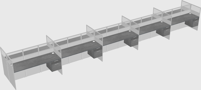 Shared rectangular cubicle