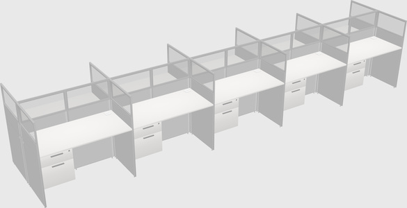 Shared rectangular cubicle