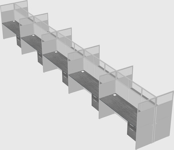 Shared rectangular cubicle
