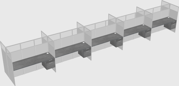 Shared rectangular cubicle