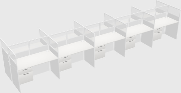 Shared rectangular cubicle