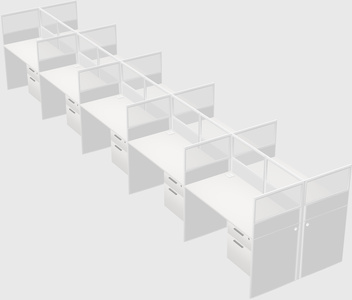 Shared rectangular cubicle
