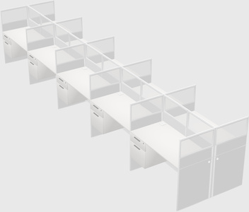 Shared rectangular cubicle