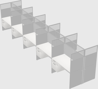 Shared rectangular cubicle