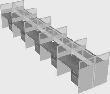 Shared rectangular cubicle