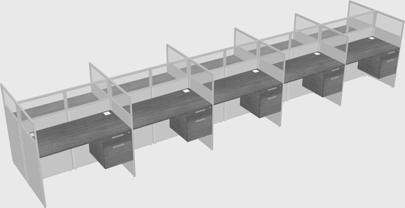 Shared rectangular cubicle