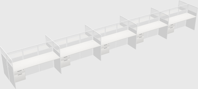 Shared rectangular cubicle