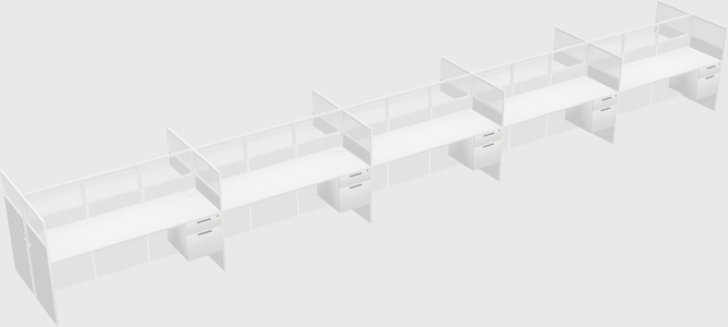 Shared rectangular cubicle