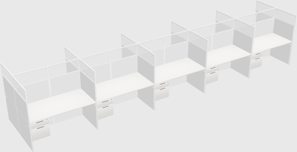 Shared rectangular cubicle