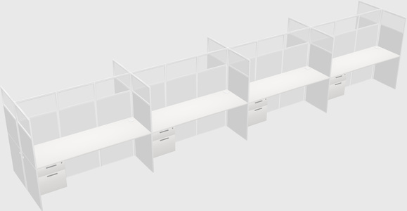 Shared rectangular cubicle