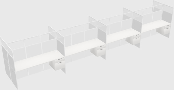 Shared rectangular cubicle