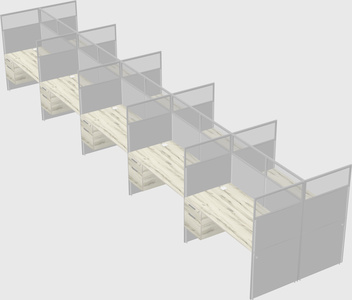 Shared rectangular cubicle