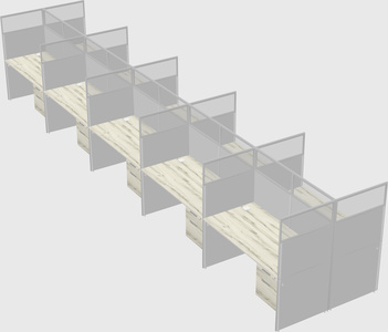 Shared rectangular cubicle