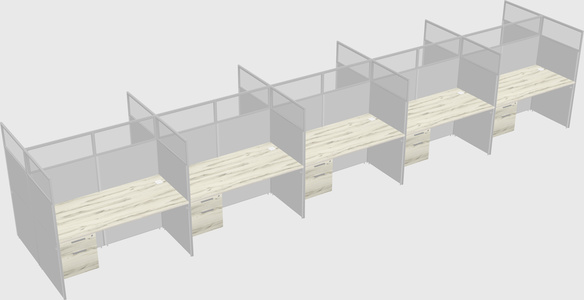 Shared rectangular cubicle