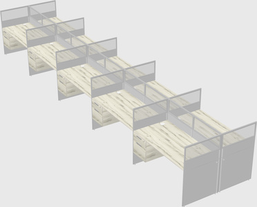 Shared rectangular cubicle