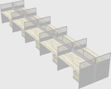 Shared rectangular cubicle