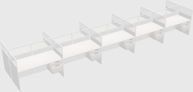 Shared rectangular cubicle