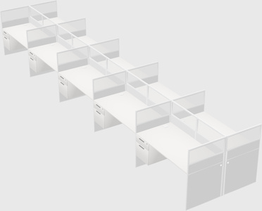 Shared rectangular cubicle
