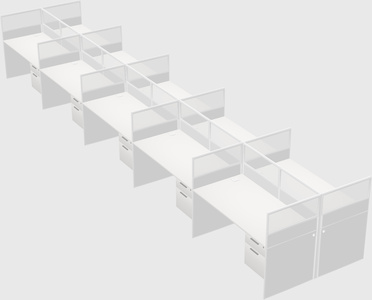 Shared rectangular cubicle