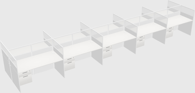 Shared rectangular cubicle