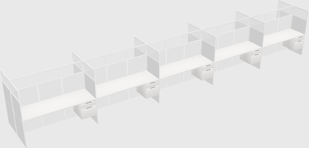 Shared rectangular cubicle