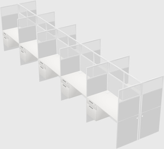 Shared rectangular cubicle