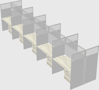 Shared rectangular cubicle