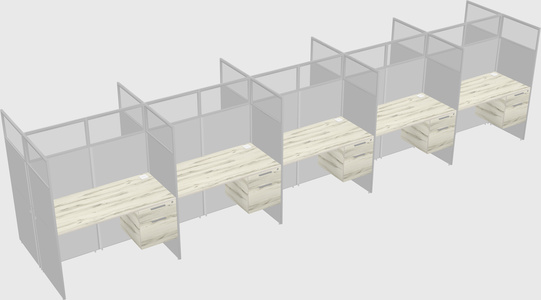 Shared rectangular cubicle