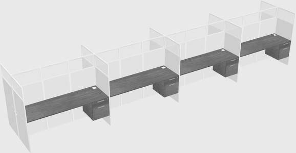 Shared rectangular cubicle