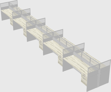 Shared rectangular cubicle