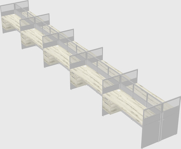 Shared rectangular cubicle