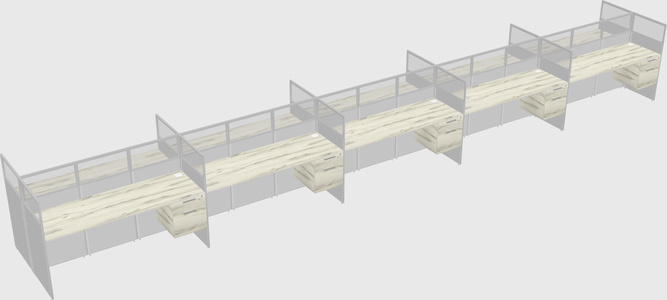 Shared rectangular cubicle