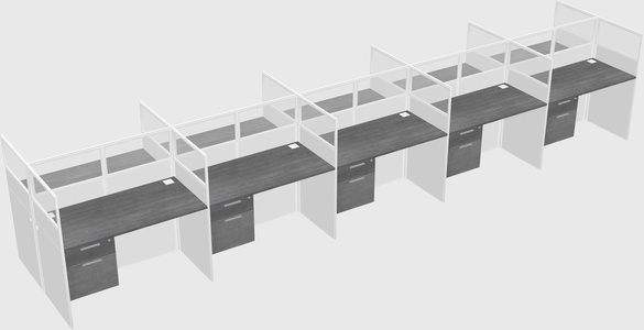 Shared rectangular cubicle
