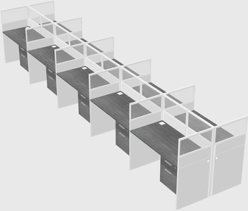 Shared rectangular cubicle