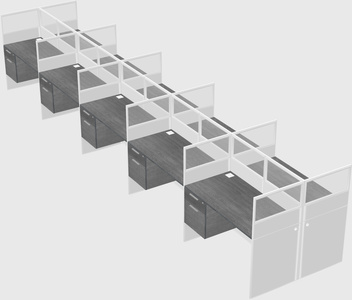 Shared rectangular cubicle