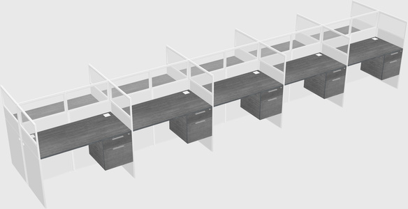 Shared rectangular cubicle