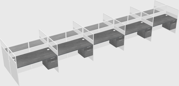 Shared rectangular cubicle